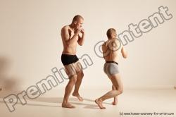 Underwear Martial art Man - Man White Moving poses Slim Short Blond Dynamic poses Academic